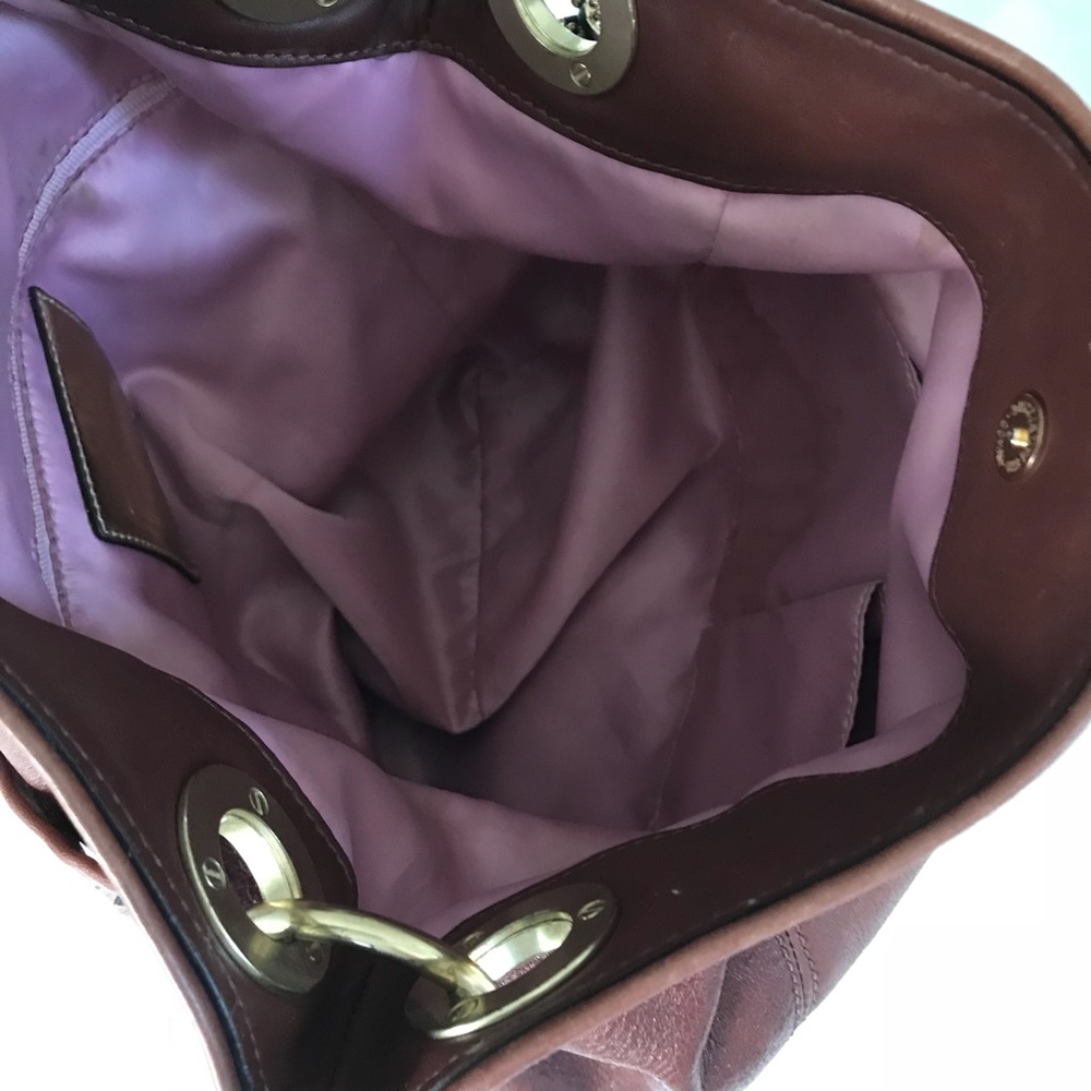 Coach leather crossbody / handbag chestnut brown - Picture 8 of 8